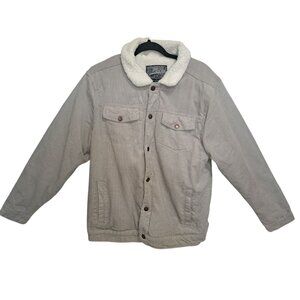 Brooklyn Cloth Mens Corduroy Sherpa Lined Jacket L Beige Tan